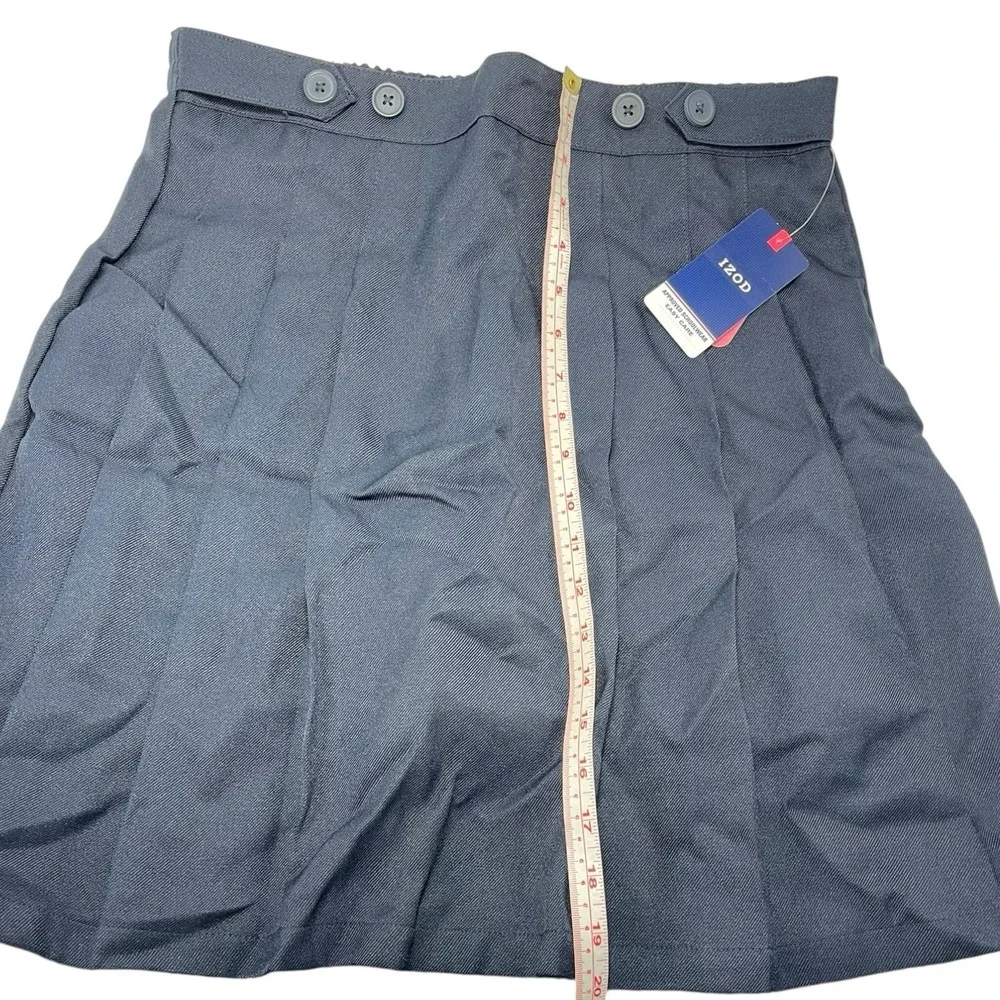 3pack NEW IZOD 18.5 Plus Navy Blue Pleated School Uniform Skort Button Waistband